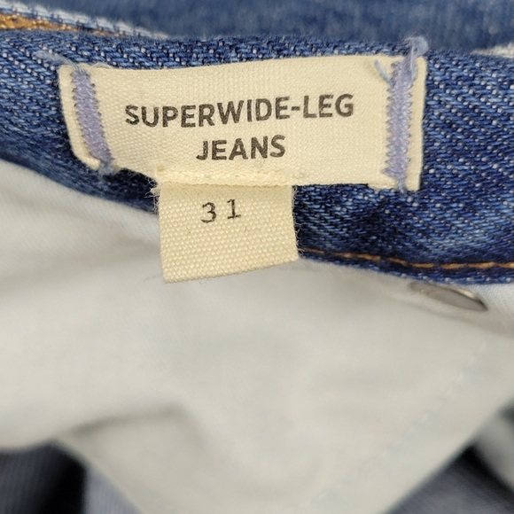 Madewell Superwide Leg Jeans Womens Size 31 Blue High Rise Wide Leg Denim Pants - Picture 12 of 13